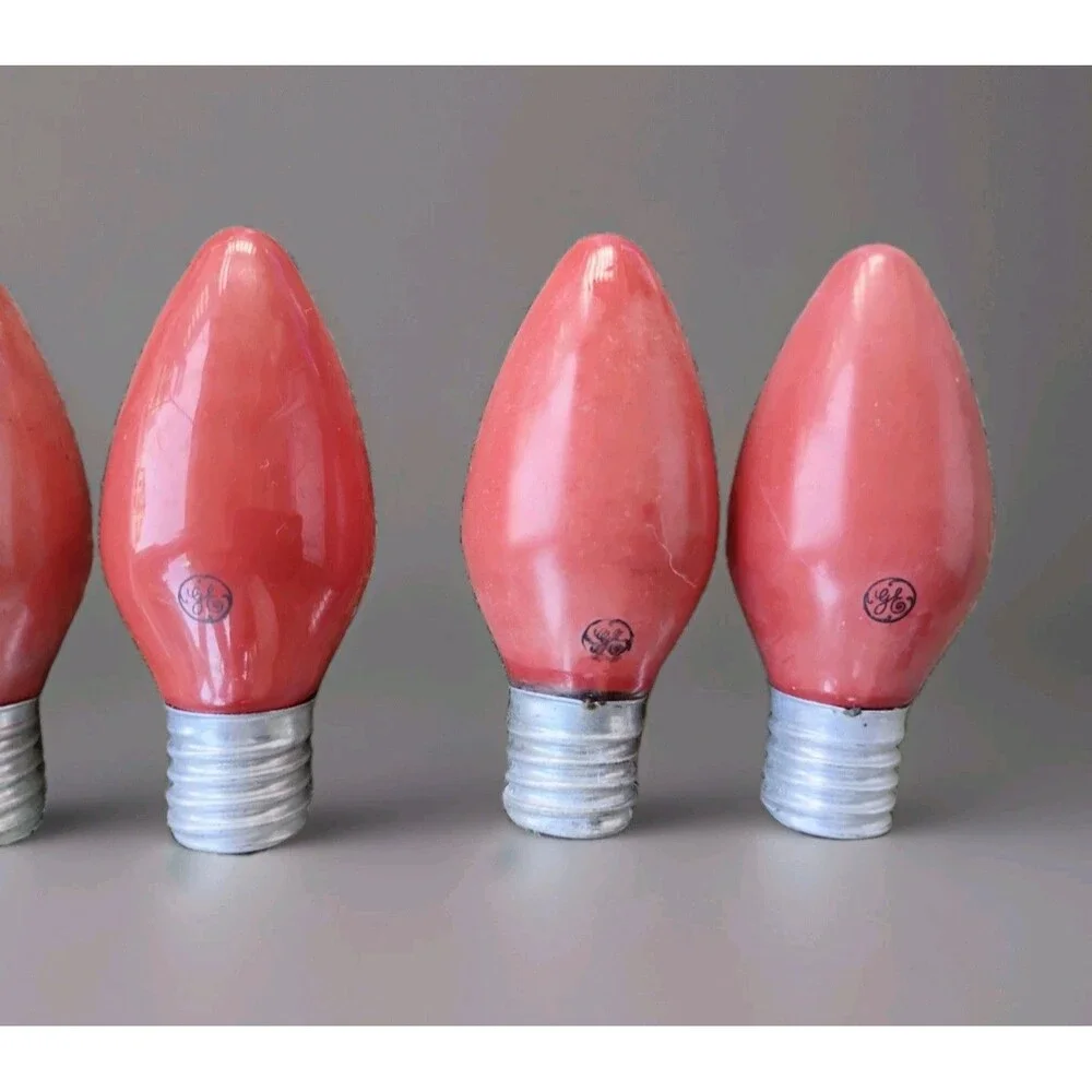 10) Vintage GE C-9 Christmas Lights Red And Blue Bulbs July 4th Of July TESTED!